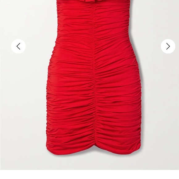 MAYGEL CORONEL
Estribo appliquéd ruched stretch-jersey mini dress. Worn once - Picture 3 of 6